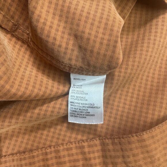 Royal Robbins Mens Relaxed Fit Desert Orange Pucker Short Sleeve Shirt Large - Picture 7 of 9